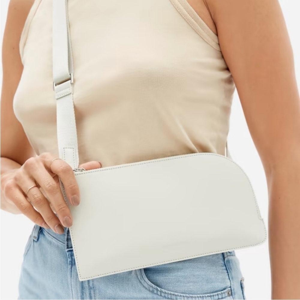 Everlane The Leather Sling Belt Bag Waist Fanny Pack Slim Bone Italian Crossbody